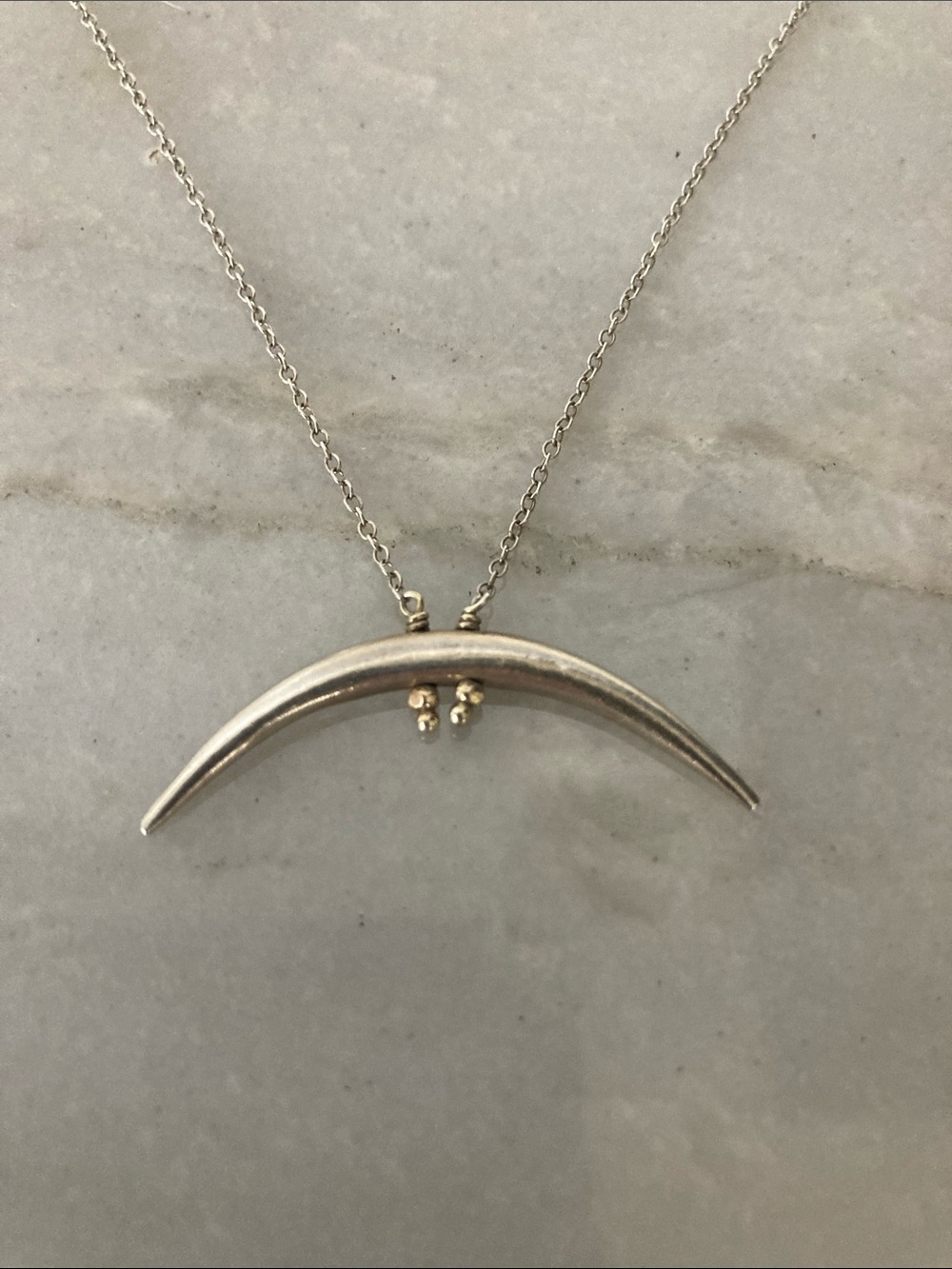 Chan Luu Petite Horn Sterling Silver Necklace, vintage
